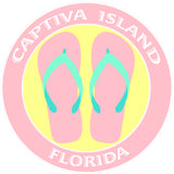 Flip Flops Captiva Island Florida 3.5" Die Cut Auto Window Decal