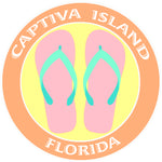 Flip Flops Captiva Island Florida 3.5" Die Cut Auto Window Decal