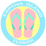 Flip Flops Captiva Island Florida 3.5" Die Cut Auto Window Decal