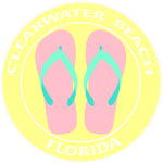 Flip Flops Clearwater Beach Florida 3.5" Die Cut Auto Window Decal