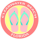 Flip Flops Clearwater Beach Florida 3.5" Die Cut Auto Window Decal