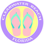 Flip Flops Clearwater Beach Florida 3.5" Die Cut Auto Window Decal