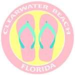 Flip Flops Clearwater Beach Florida 3.5" Die Cut Auto Window Decal