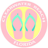 Flip Flops Clearwater Beach Florida 3.5" Die Cut Auto Window Decal