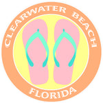 Flip Flops Clearwater Beach Florida 3.5" Die Cut Auto Window Decal