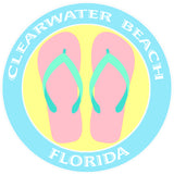 Flip Flops Clearwater Beach Florida 3.5" Die Cut Auto Window Decal