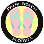 Flip Flops Palm Beach Florida 3.5" Die Cut Auto Window Decal