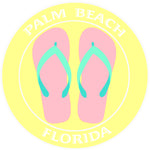 Flip Flops Palm Beach Florida 3.5" Die Cut Auto Window Decal
