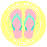 Flip Flops Palm Beach Florida 3.5" Die Cut Auto Window Decal