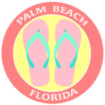 Flip Flops Palm Beach Florida 3.5" Die Cut Auto Window Decal
