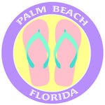 Flip Flops Palm Beach Florida 3.5" Die Cut Auto Window Decal