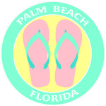 Flip Flops Palm Beach Florida 3.5" Die Cut Auto Window Decal