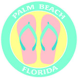 Flip Flops Palm Beach Florida 3.5" Die Cut Auto Window Decal