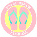 Flip Flops Palm Beach Florida 3.5" Die Cut Auto Window Decal