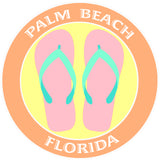 Flip Flops Palm Beach Florida 3.5" Die Cut Auto Window Decal