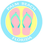 Flip Flops Palm Beach Florida 3.5" Die Cut Auto Window Decal
