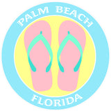 Flip Flops Palm Beach Florida 3.5" Die Cut Auto Window Decal