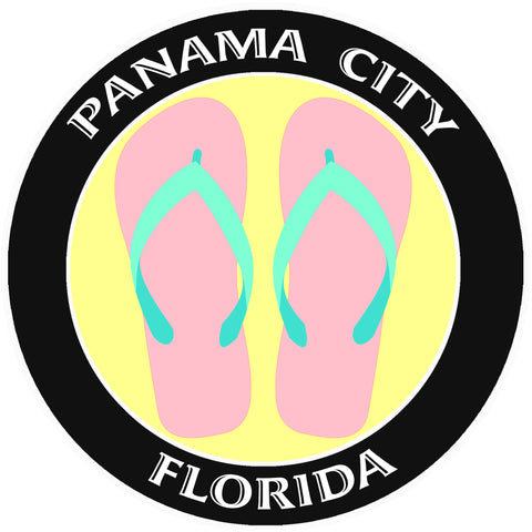 Flip Flops Panama City Florida 3.5" Die Cut Auto Window Decal