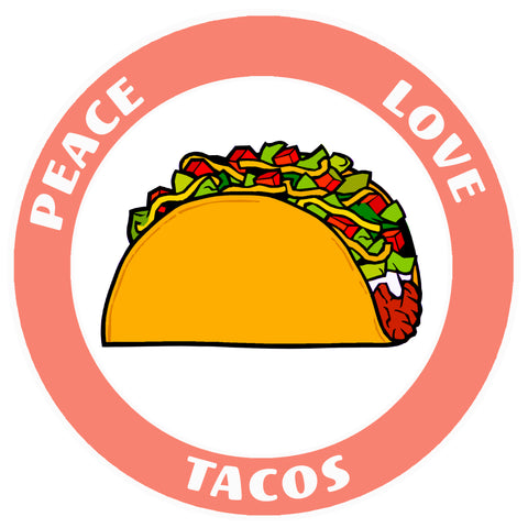 Peace Love Tacos 3.5" Die Cut Auto Window Decal