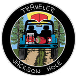 Jackson Hole, Wyoming Traveler! 3.5" Vinyl Die Cut Auto Window Decal