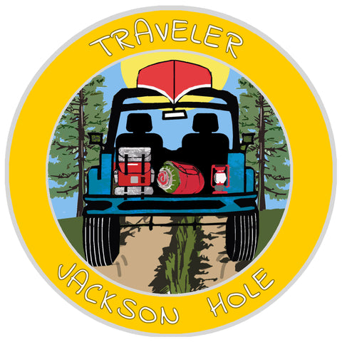 Jackson Hole, Wyoming Traveler! 3.5" Vinyl Die Cut Auto Window Decal