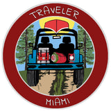 Miami, Florida Traveler! 3.5" Vinyl Die Cut Auto Window Decal