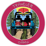 Oahu, Hawaii Traveler! 3.5" Vinyl Die Cut Auto Window Decal