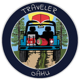 Oahu, Hawaii Traveler! 3.5" Vinyl Die Cut Auto Window Decal