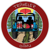 Oahu, Hawaii Traveler! 3.5" Vinyl Die Cut Auto Window Decal