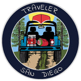 San Diego, California Traveler! 3.5" Vinyl Die Cut Auto Window Decal