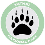 Katmai National Park - Bear Claw Logo 3.5" Die Cut Window Decal