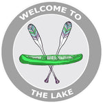 Oars and Canoe Welcome 3.5" Die Cut Window Decal