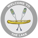 Oars and Canoe Welcome 3.5" Die Cut Window Decal