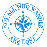 Not All Who Wander Are Lost Compass 10" Die Cut Auto Window Black Decal