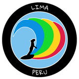 Lima, Peru Surfer 3.5" Die Cut Auto Window Decal