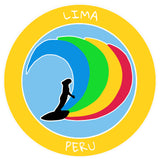 Lima, Peru Surfer 3.5" Die Cut Auto Window Decal