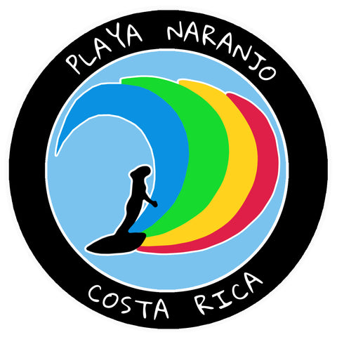 Playa Naranjo, Costa Rica Surfer 3.5" Die Cut Auto Window Decal