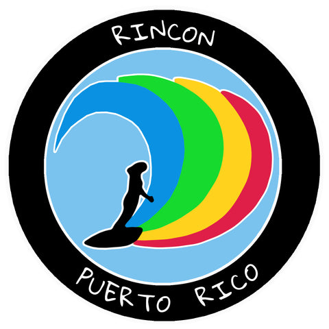 Rincon, Puerto Rico Surfer 3.5" Die Cut Auto Window Decal