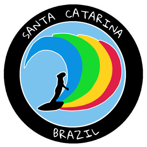 Santa Catarina, Brazil Surfer 3.5" Die Cut Auto Window Decal