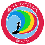 Santa Catarina, Brazil Surfer 3.5" Die Cut Auto Window Decal