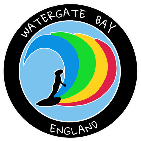 Watergate Bay, England Surfer 3.5" Die Cut Auto Window Decal