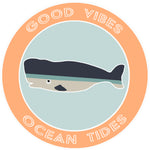 Blue Whale Good Vibes & Ocean Tides 3.5" Die Cut Auto Window Decal