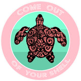 Tribal Turtle Come Out of Your Shell 3.5" Die Cut Auto Window Decal