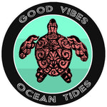 Tribal Turtle Good Vibes & Ocean Tides 3.5" Die Cut Auto Window Decal