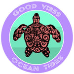 Tribal Turtle Good Vibes & Ocean Tides 3.5" Die Cut Auto Window Decal