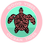 Tribal Turtle Good Vibes & Ocean Tides 3.5" Die Cut Auto Window Decal