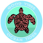 Tribal Turtle Good Vibes & Ocean Tides 3.5" Die Cut Auto Window Decal