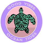 Tribal Turtle Good Vibes & Ocean Tides 3.5" Die Cut Auto Window Decal