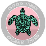 Tribal Turtle Good Vibes & Ocean Tides 3.5" Die Cut Auto Window Decal