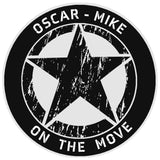 Oscar-Mike Star Logo 3.5" Vinyl Die Cut Auto Window Decal Souvenir